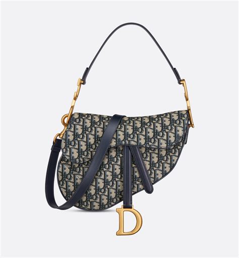 Cintura Saddle Jacquard Dior Oblique blu, 20 mm 